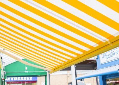 Bobcat Commercial Awning - Yellow Stripe