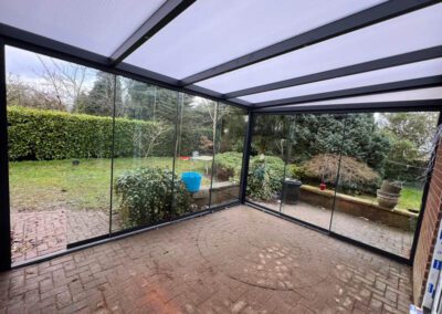 Polycarbonate Roof Veranda with Glass Doors