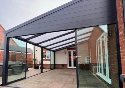 Polycarbonate Roof Veranda with Glass Doors