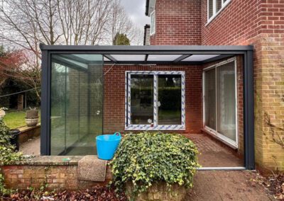 Polycarbonate Roof Veranda with Glass Doors