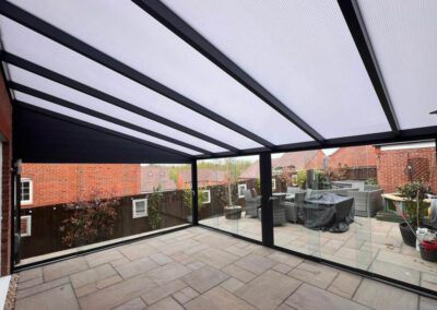 Polycarbonate Roof Veranda with Glass Doors