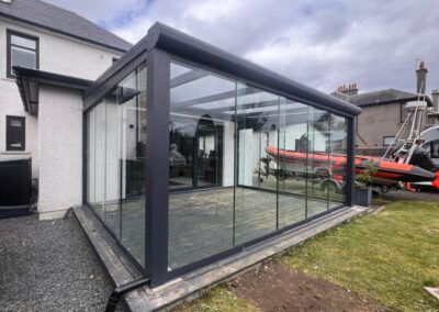 Polycarbonate Roof Veranda with Glass Doors